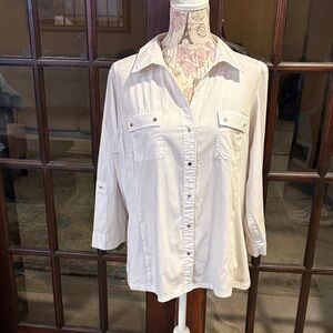 Zac & Rachel Women's Cream Button-Down Shirt